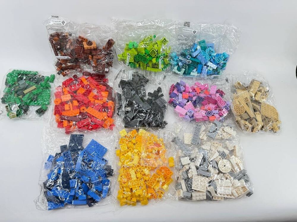 Building Bricks Parts Lot 11 Color Sorted Bags New 3.00lb Bulk Pieces